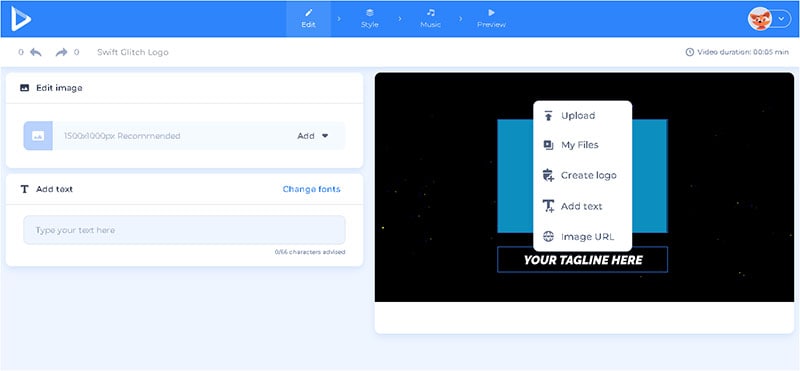 تعديل الصورة لفيديو المقدمة باستخدام برنامج renderforest