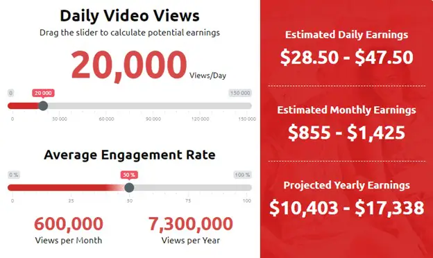 drag the slider to calculate earning