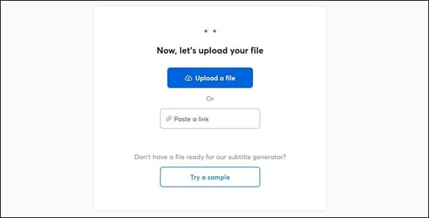 النقر على خيار "Upload a File"