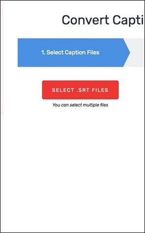 الضغط على خيار "SELECT .SRT FILES"