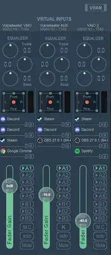 virtual audio input section