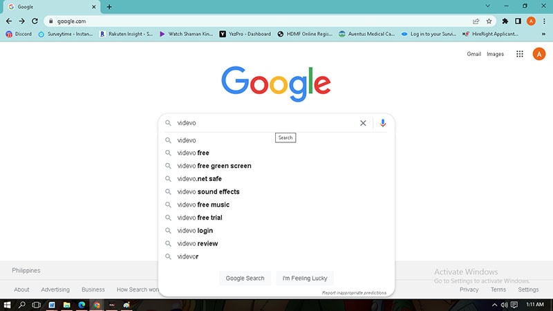 search videvo net from google