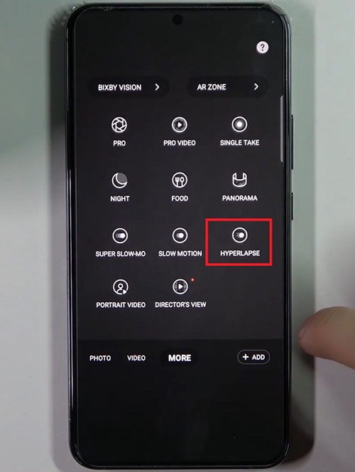 select hyperlapse samsung phone