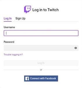 signing in to twitch app