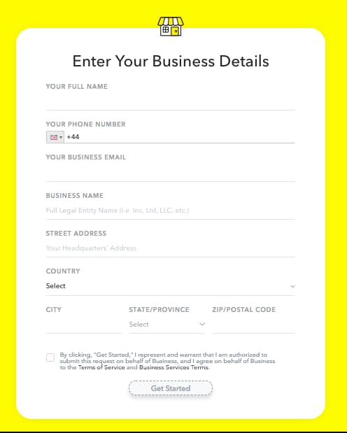 snapchat business account