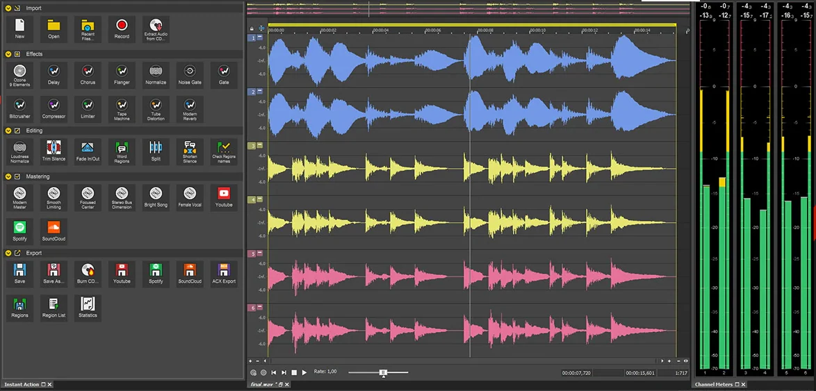 fucina del suono per l'editing audio