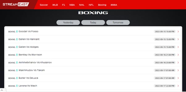 streameast for boxing live stream