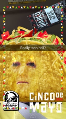 فلتر taco bell cinco de mayo في snapchat