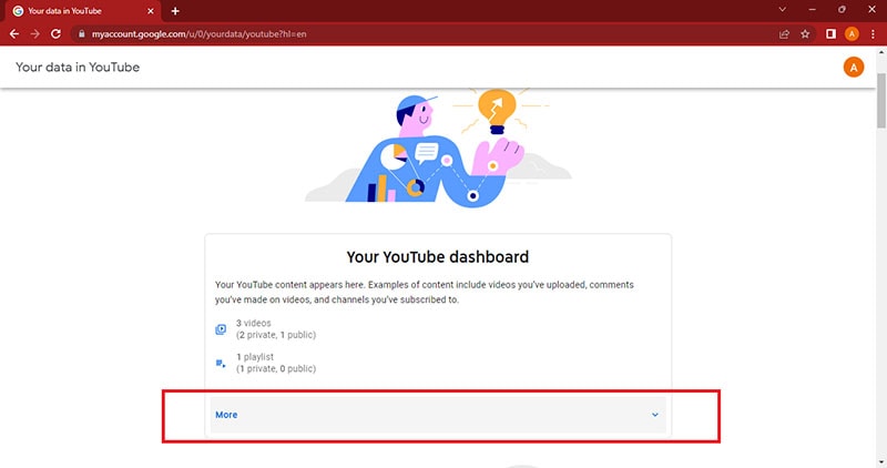 your youtube dashboard more