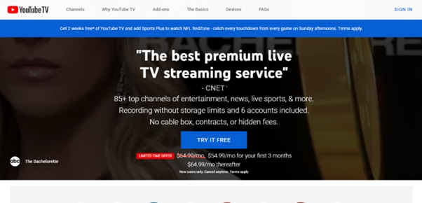 youtube tv for live streaming
