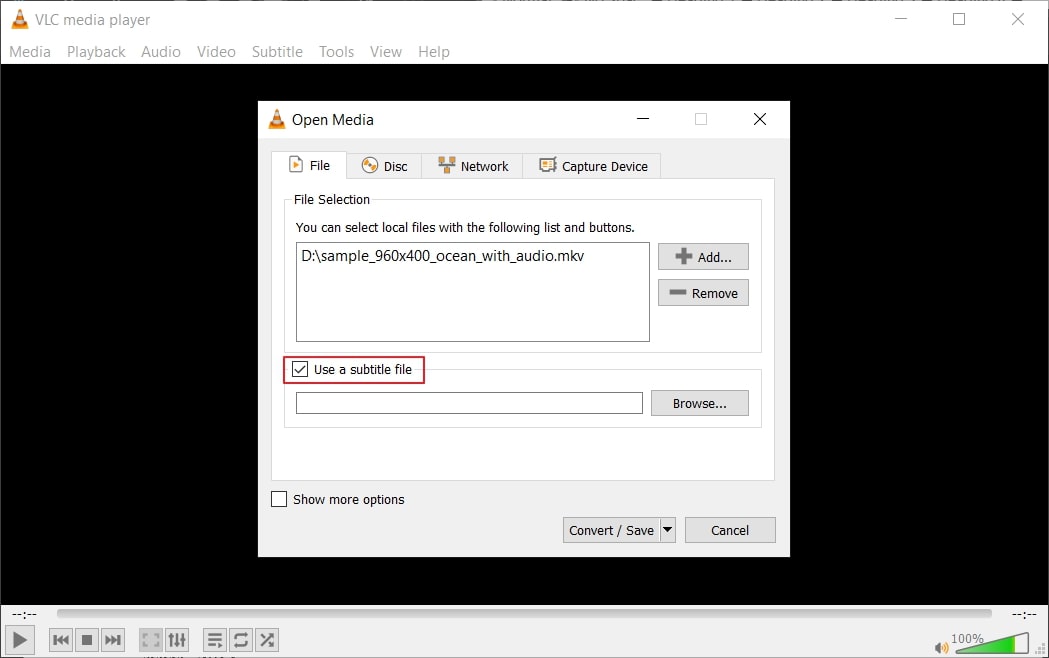 enable use a subtitle file option