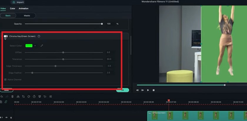 attivare la finestra di impostazione 