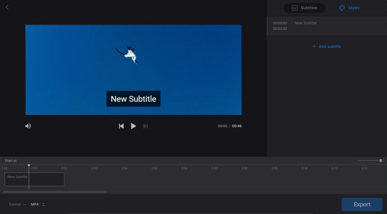 clideo online subtitle editor