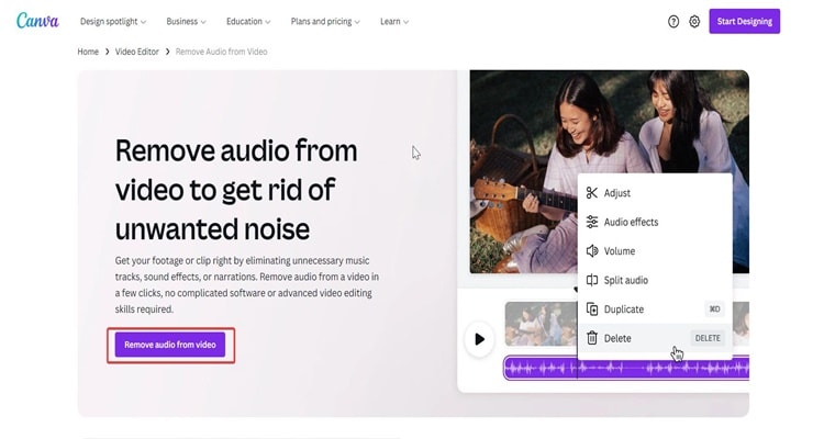 eliminar audio canva 1