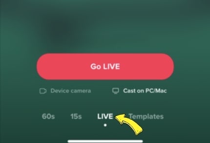 select the option of live