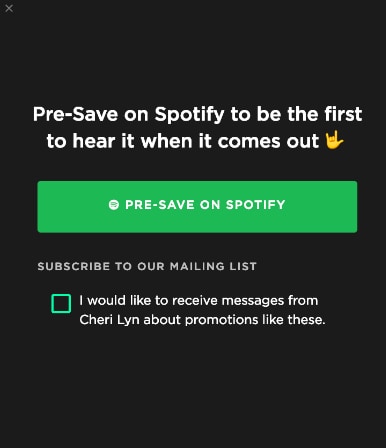 spotify pre-save feature