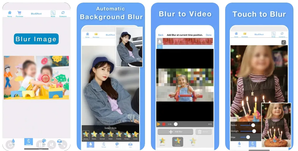 Blureffect bewegingsonscherpte-app