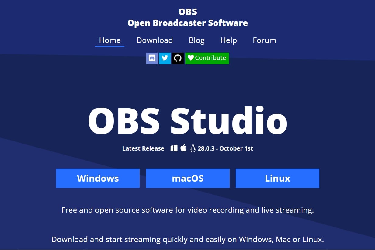 download and install obs studio