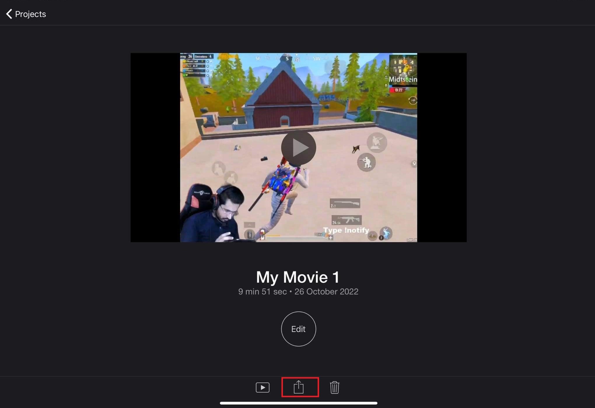 export video in imovie