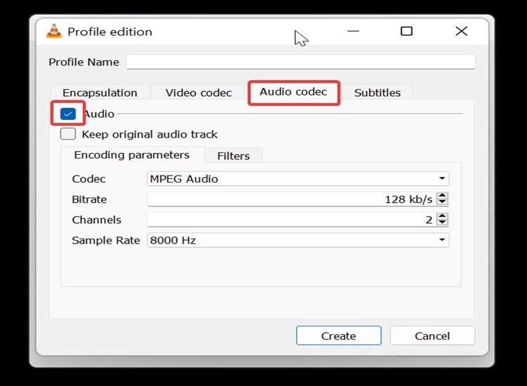 remove audio vlc 4