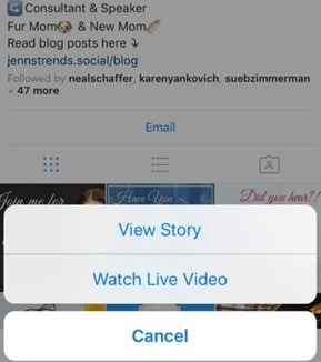 watching instagram live replay from story