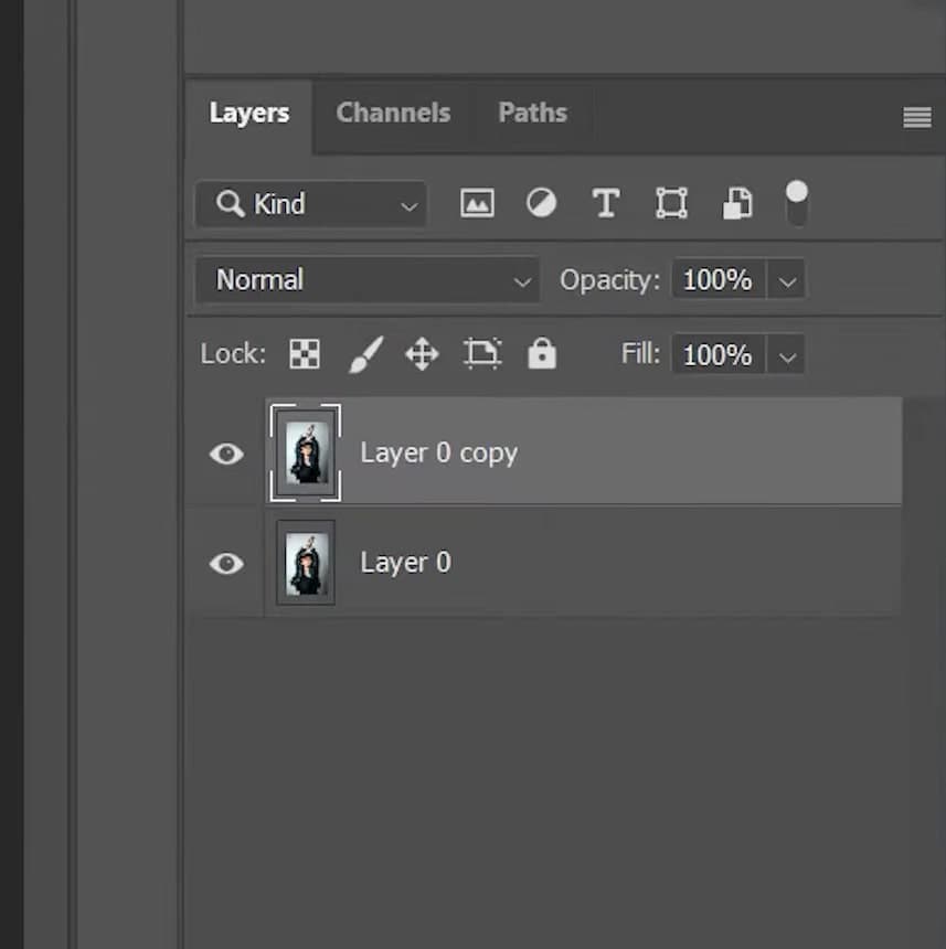 duplicate the photoshop layer