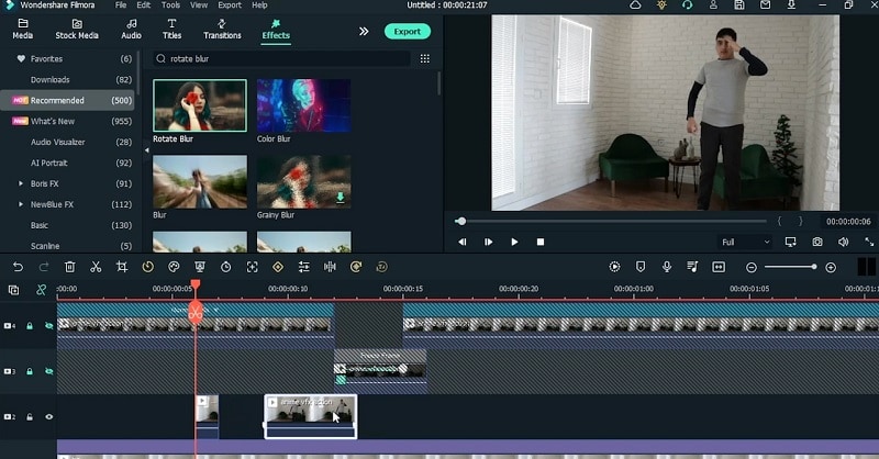 add blur effects to the videos