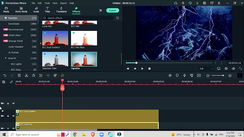 aggiungere quinto effetto giorno per video notturno