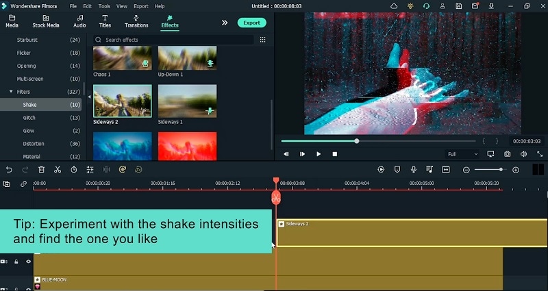 add filters rain effects video