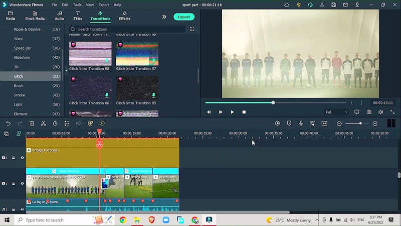 add transitions sports game video