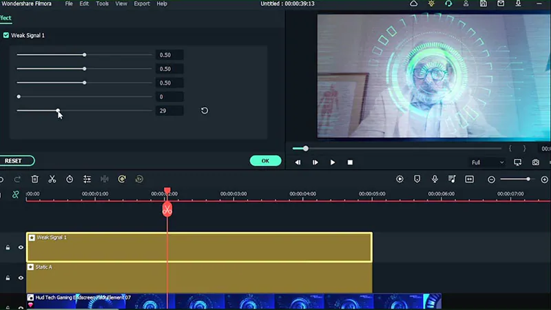 Schwaches Signal hinzufÃžgen Effekt Red Giant Video