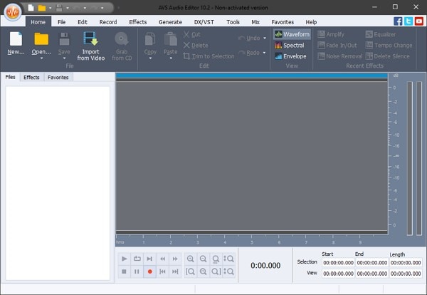 avs audio editor interface