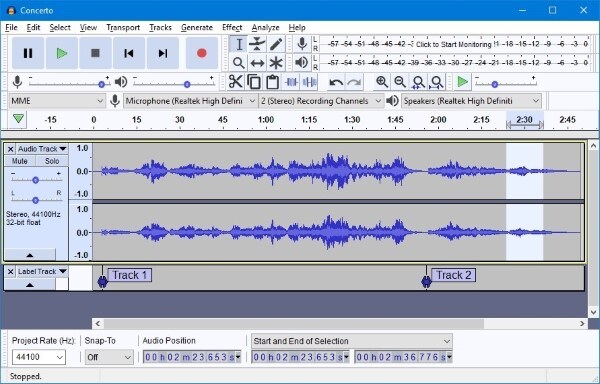 звуковой редактор audacity