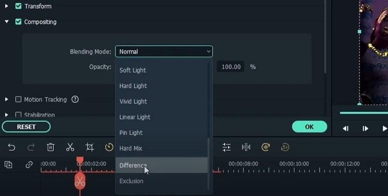 blending mode lighting dance video