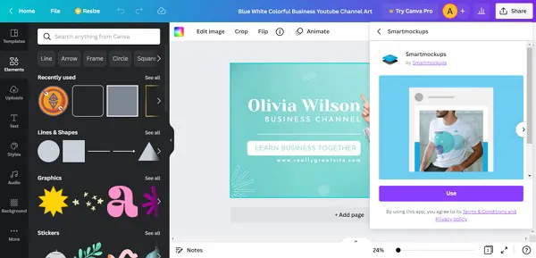 design mockups through canva