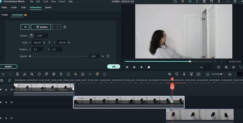 cambiare opacità keyframe cambiare vestiti video