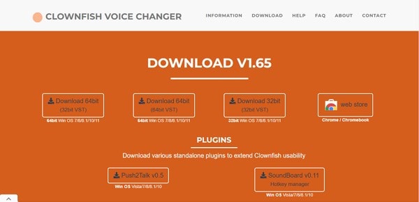 موقع Clownfish Voice Changer على الإنترنت