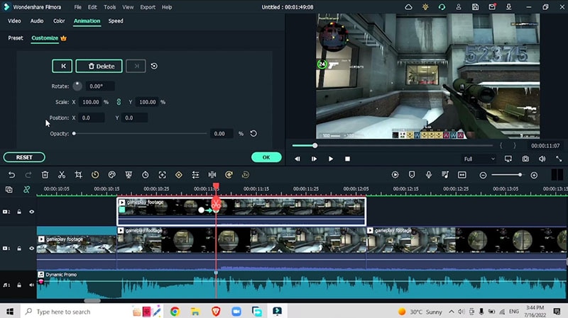 personalizzare l'animazione bullet sync video