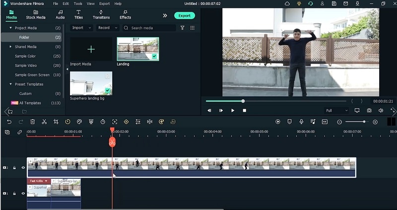 trascinare e personalizzare il video della scena nella timeline