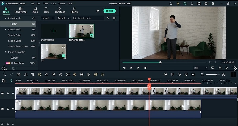 add videos to filmora and drag them to timeline