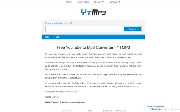 extract mp3 from youtube video on ytmp3