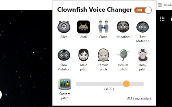 clownfish voice changer para chrome