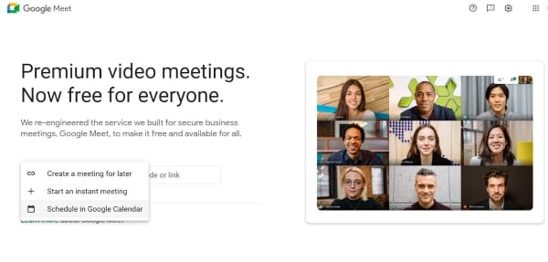 programmare riunioni su Google Meet