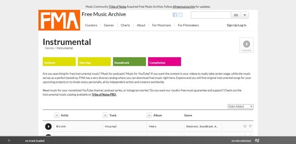 free music archive instrumental
