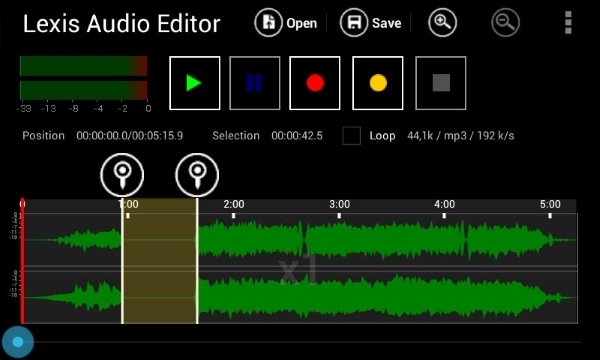 lexis audio editor interface