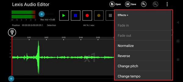 applicare effetti audio