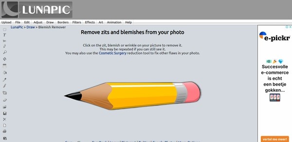 use blemish remover tool