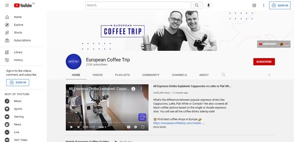 european coffee trip vlogger