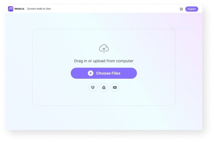 launch media.io and load your file
