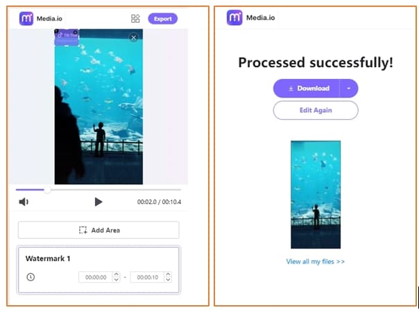 remove tiktok watermark with Media.io for Android/iPhone